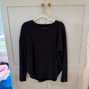Athleta Black Long Sleeve Shirt with Opening in Back